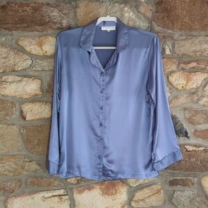 Texere Silk purple button down shirt